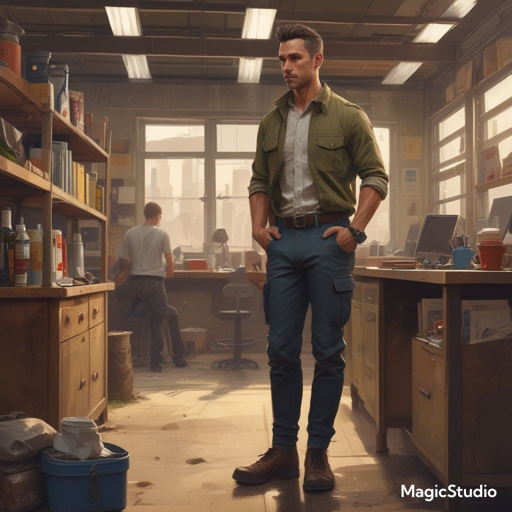 A man in his place of work wearing a pair of stretch cargo pants