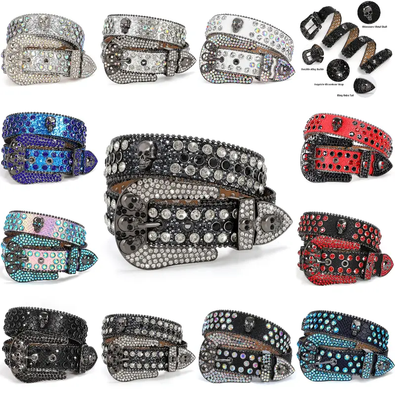 WHIPPY Men's Y2K Belts, Unisex Cool Design Adjustable Street Style Belt, HipHop Punk Style Clothing Music Festival Outfit Available in various colors